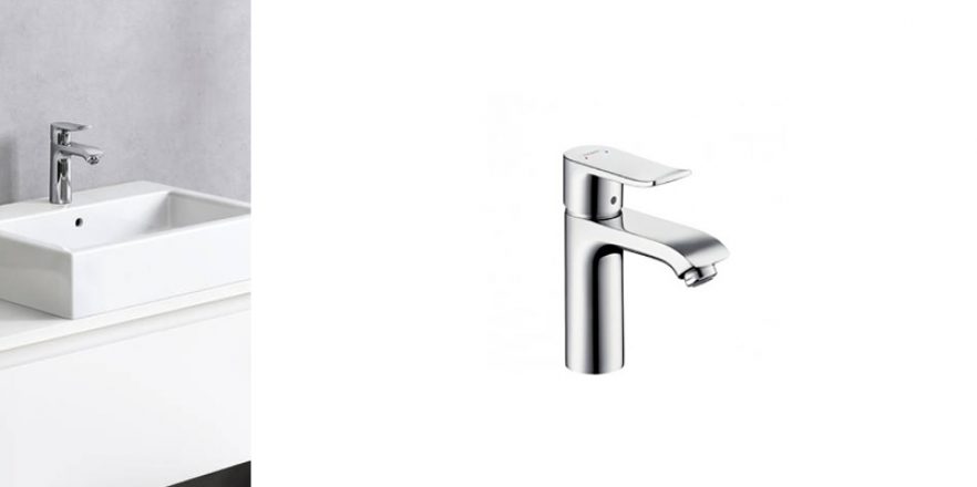 Monomando-Metris-con-vaciador-autiomatico-de-Hansgrohe